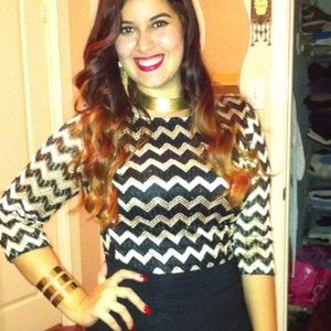 Gold and Black Bodycon dress