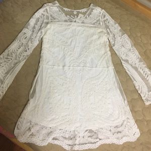 Aeropostale Boho Lace Sleeve Sheer Dress Size XS