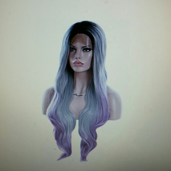 Gray Purple Ombre Lacefront Wig 24 inches!!