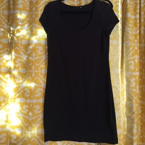 Navy T-Shirt Dress. solid