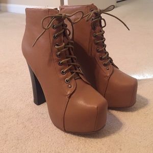 Tan Platform Booties