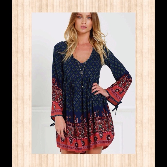 💖LAST ONE-NAVY SZ. S TUNIC BOHO DRESS🆕BOUTIQUE - Picture 2 of 6