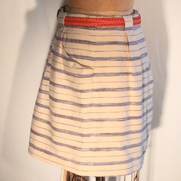 J Crew horizontal blue stripe mini skirt