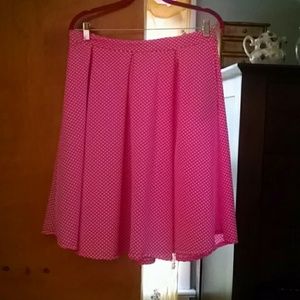Lularoe L  pink polka dot Madison skirt (EUC)