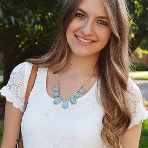 Mint Teal Aqua Statement Necklace