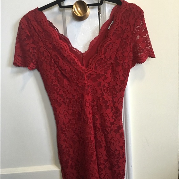 Kimchi Blue: Red lace body con dress