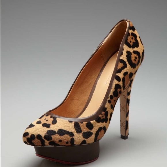 L.A.M.B. Leopard Pony hair platform pump