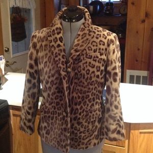 Talbots Cotton brushed velveteen, Leopard Jacket