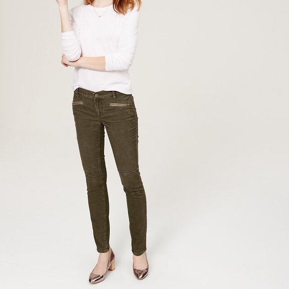 LOFT MODERN MOTO SKINNY ANKLE CORDUROY PANTS