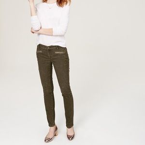 LOFT MODERN MOTO SKINNY ANKLE CORDUROY PANTS