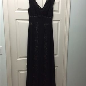NWOT Size 6 Calvin Klein black lace inset gown