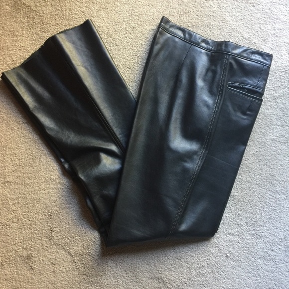 SOLD!!!!   Leather Bootcut Slacks - Picture 2 of 5