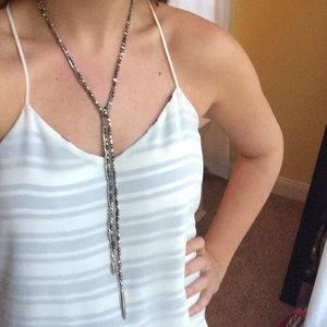 Stella&Dot Zoe Lariat Necklace in Hematite