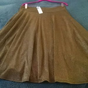 Agnes & Dora L glittery bronze gold midi skirt