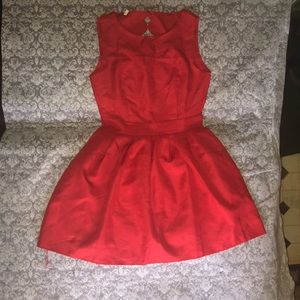 Mini pleated red dress