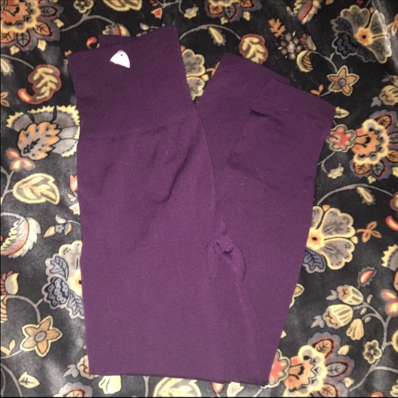 Plum fleece lined leggings