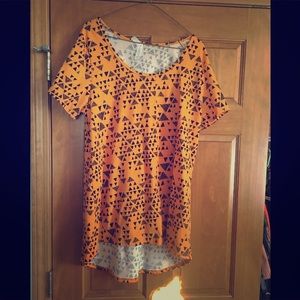 LuLaRoe Classic Tee Orange and Black XL