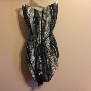 Strapless snakeskin print top, size L