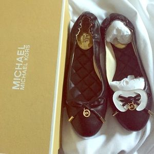 Michael Kors Black Leather Flats
