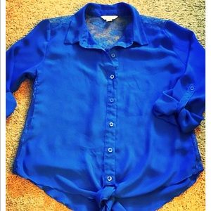 Candie's Electric Blue Chiffon Blouse