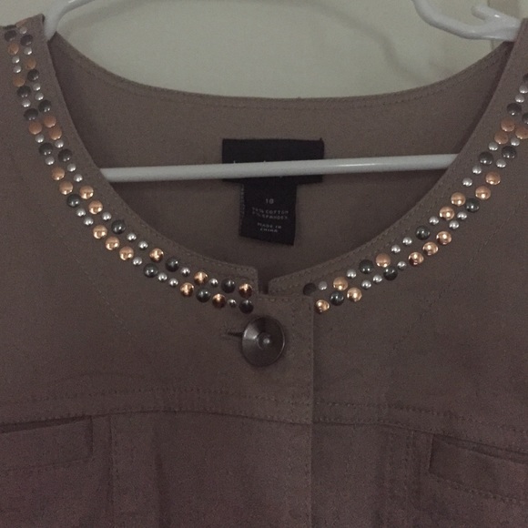 Lane Bryant tan beaded coat - Picture 2 of 4