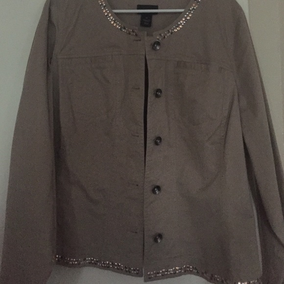 Lane Bryant tan beaded coat - Picture 4 of 4