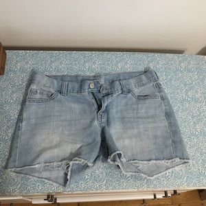 Light blue jean shorts