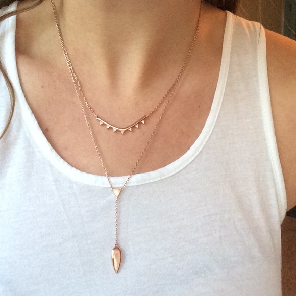 Stella&Dot Tiered Lariat Necklace in Rose Gold
