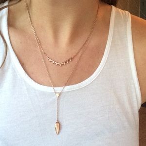 Stella&Dot Tiered Lariat Necklace in Rose Gold