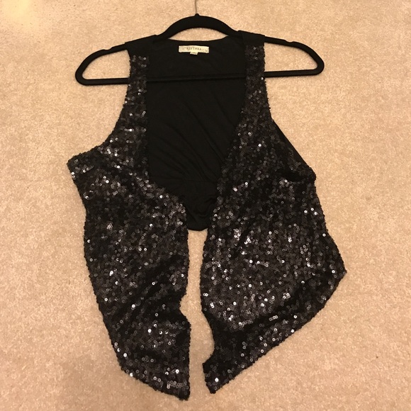 Black sequin vest