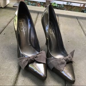 Grey Metallic Jessica Simpson Pumps