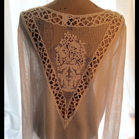 Divided Tops - White Open Weave Sheer Sweater