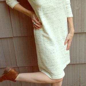 White with gritted black sleeve dress