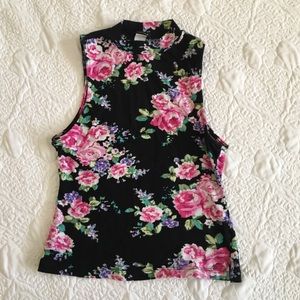 High Neck Floral Top