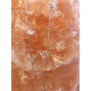 14k gold 1/10th diamond by the yard necklace