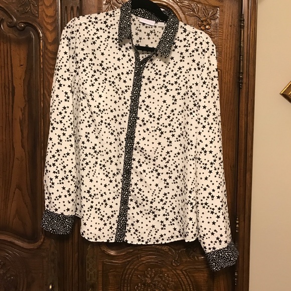 Black and white button down