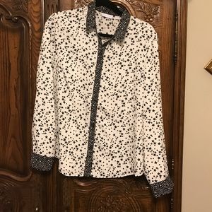 Black and white button down