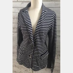 NWOT Gibson Nordstrom navy stripe Knit Jacket