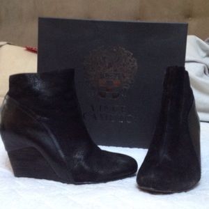 Black wedge bootie.