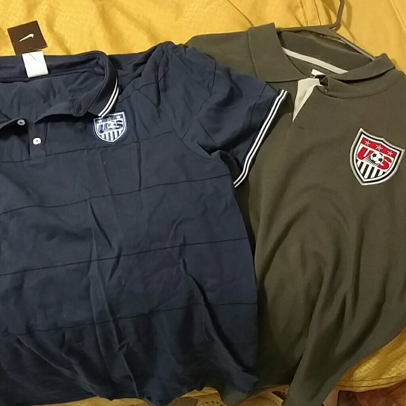 2 Nike National Soccer League polo shirts