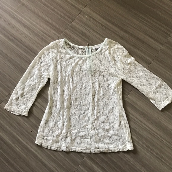Mint-coloured lace top