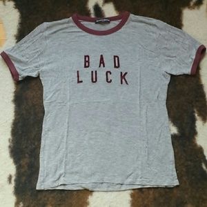 Brandy Melville Bad Luck Ringer Tee