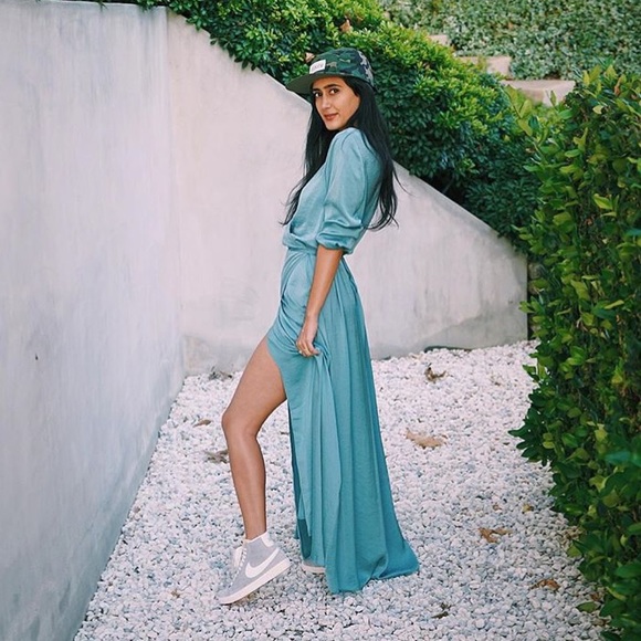 Beautiful Lt. Blue silky maxi robe