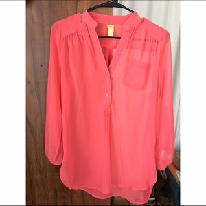 Gorgeous sheer coral blouse