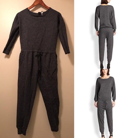 Joie Pants - Joie Gray Attilia Wool Jersey Jumpsuit