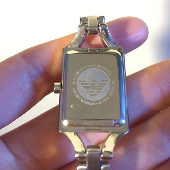 Ladies' original Emporio Armani square faced watch - Picture 4 of 4