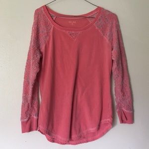 Floral lace sleeve top