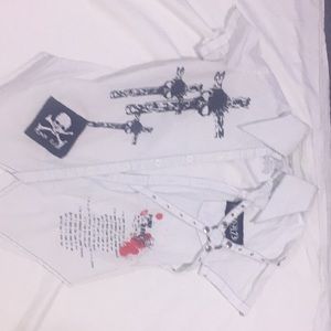 Punk rave button up tee