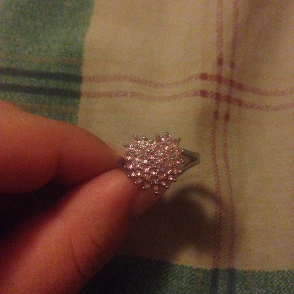 Pink hearted ring