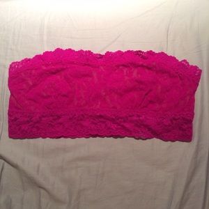 Magenta Pink Hanky Panky lace bandeau bra top